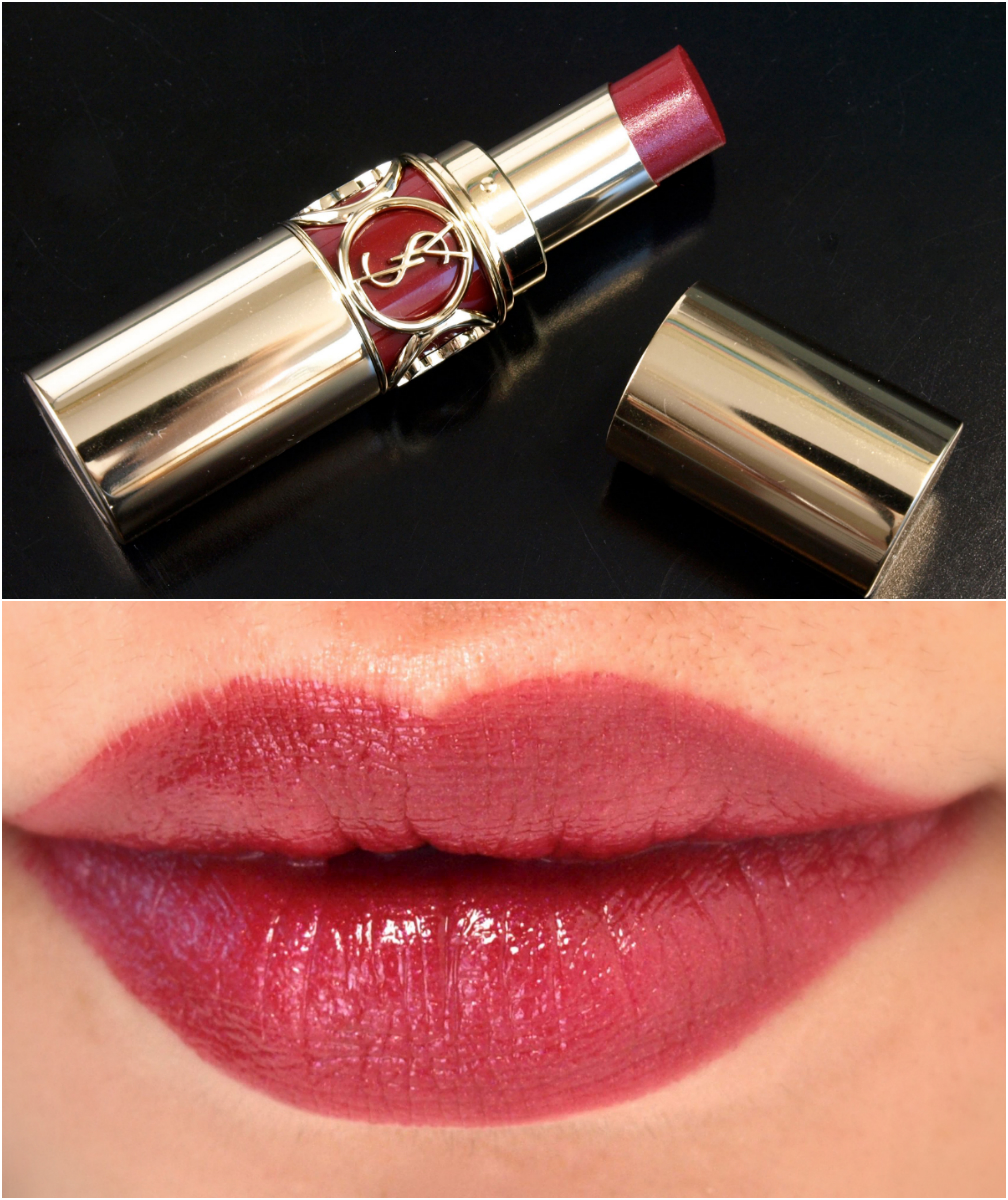 Yves Saint Laurent Rouge Volupté Perle in "113 Iridescent Burgundy" Review Swatches