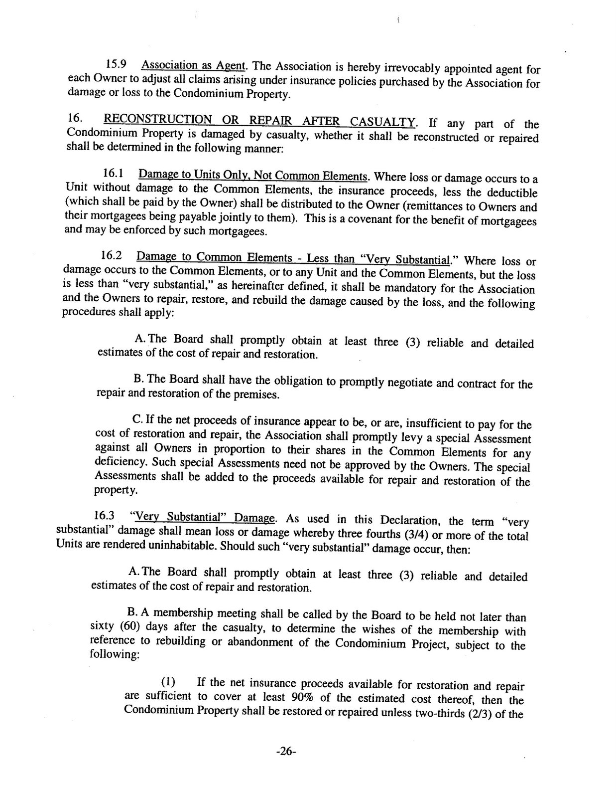 Nautilus Cove Declaration of Condo