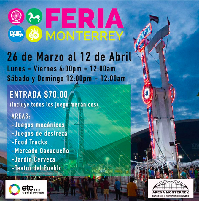 Feria de Monterrey 2015 en Arena Monterrey FERIAS Y CONCIERTOS EN MÉXICO