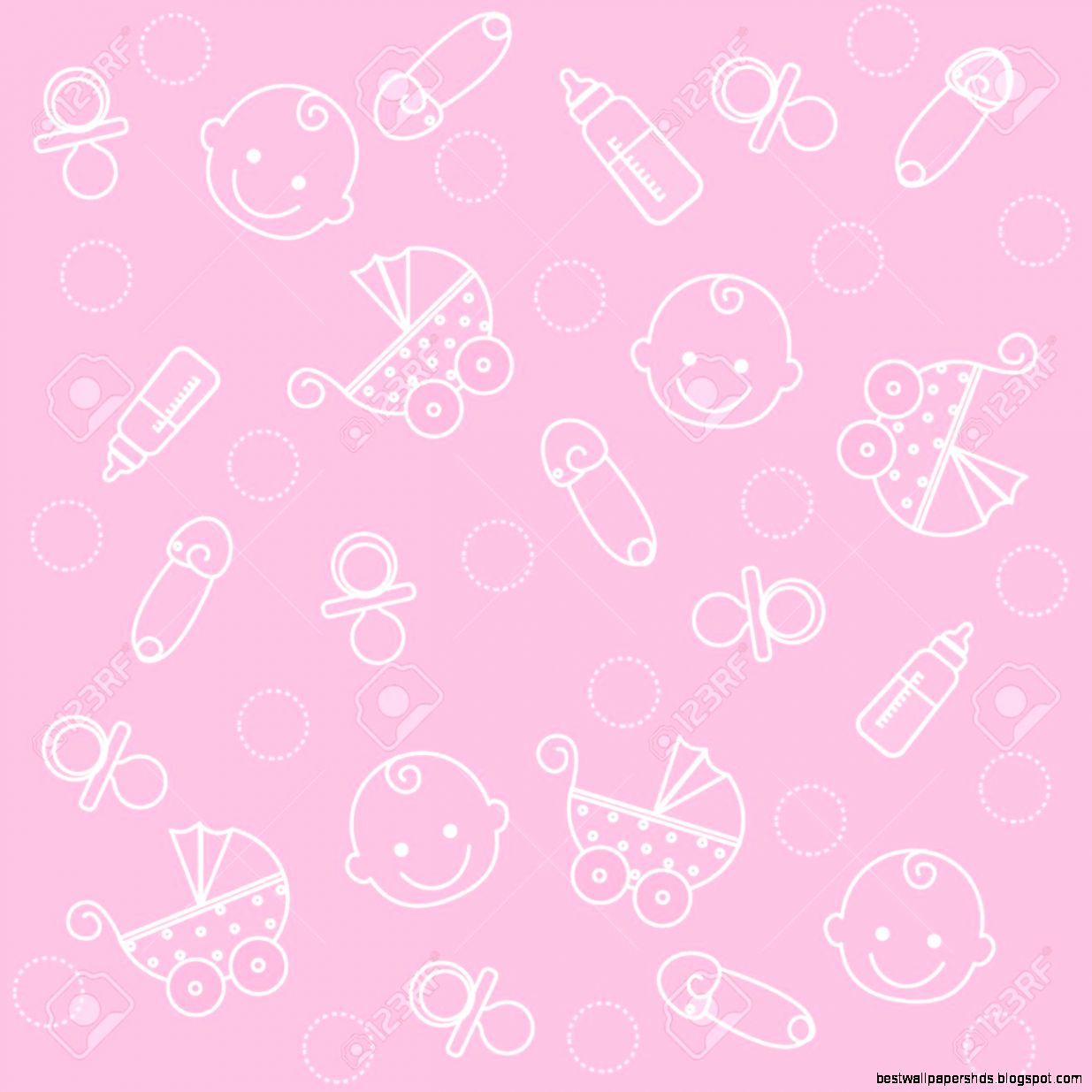 Sweet Pink Baby Girl Elements Seamless Pattern Wallpaper Royalty Sweet Pink Baby Girl Elements Seamless Pattern Wallpaper Royalty