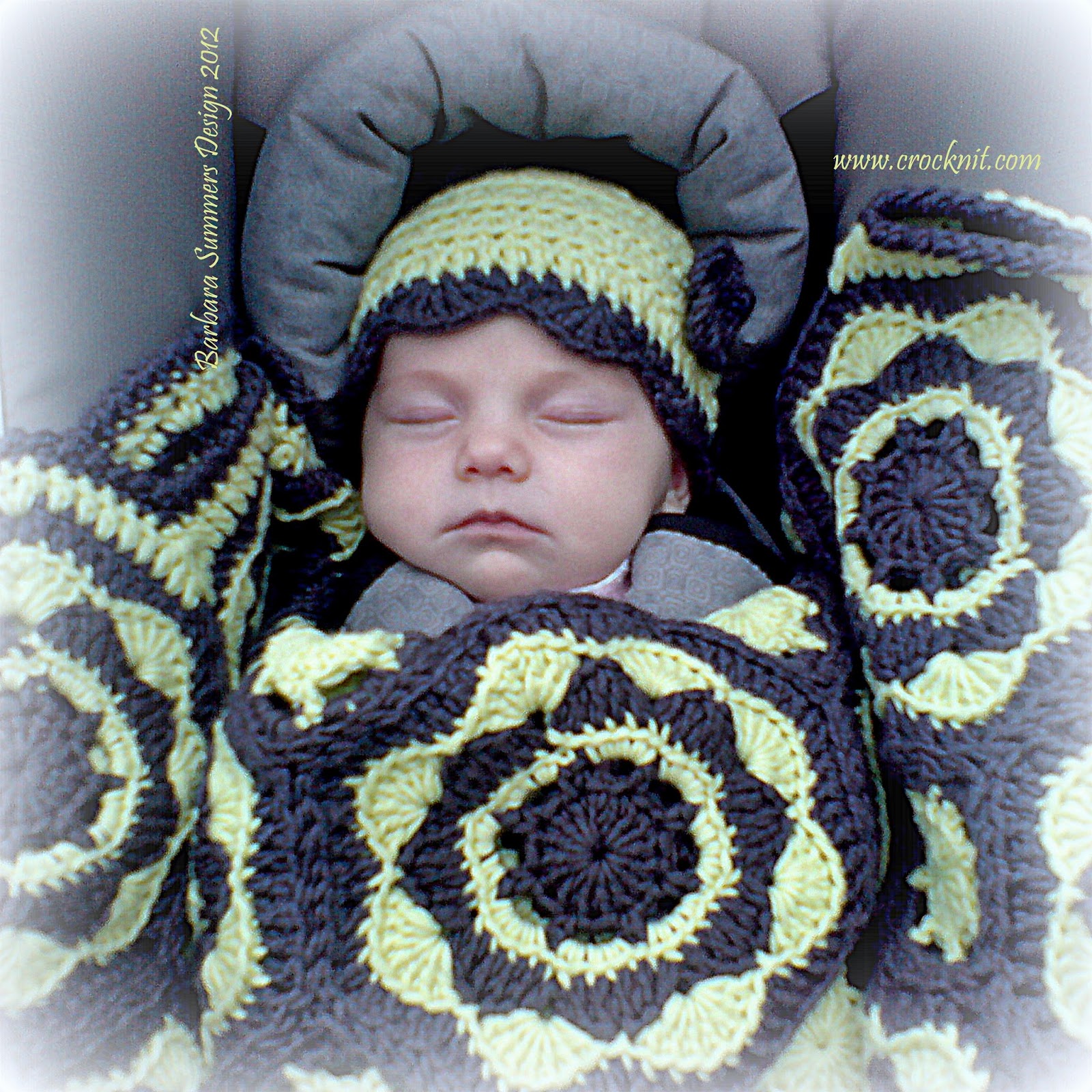 MICROCKNIT CREATIONS CROCHET BABY BLANKET "SUN & STARS"