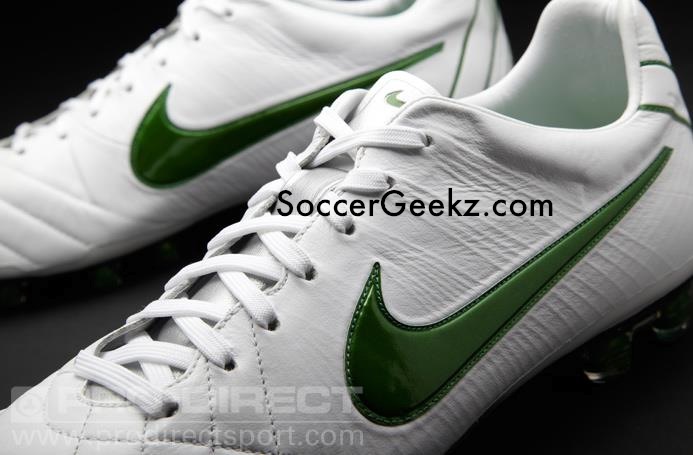 nike tiempo white green
