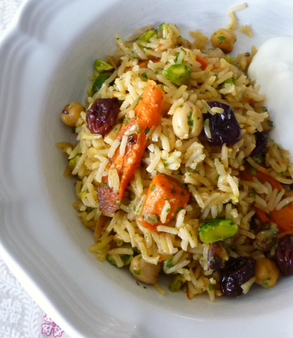 For Love of the Table Basmati Pilaf with Dried Tart Cherries & Pistachios