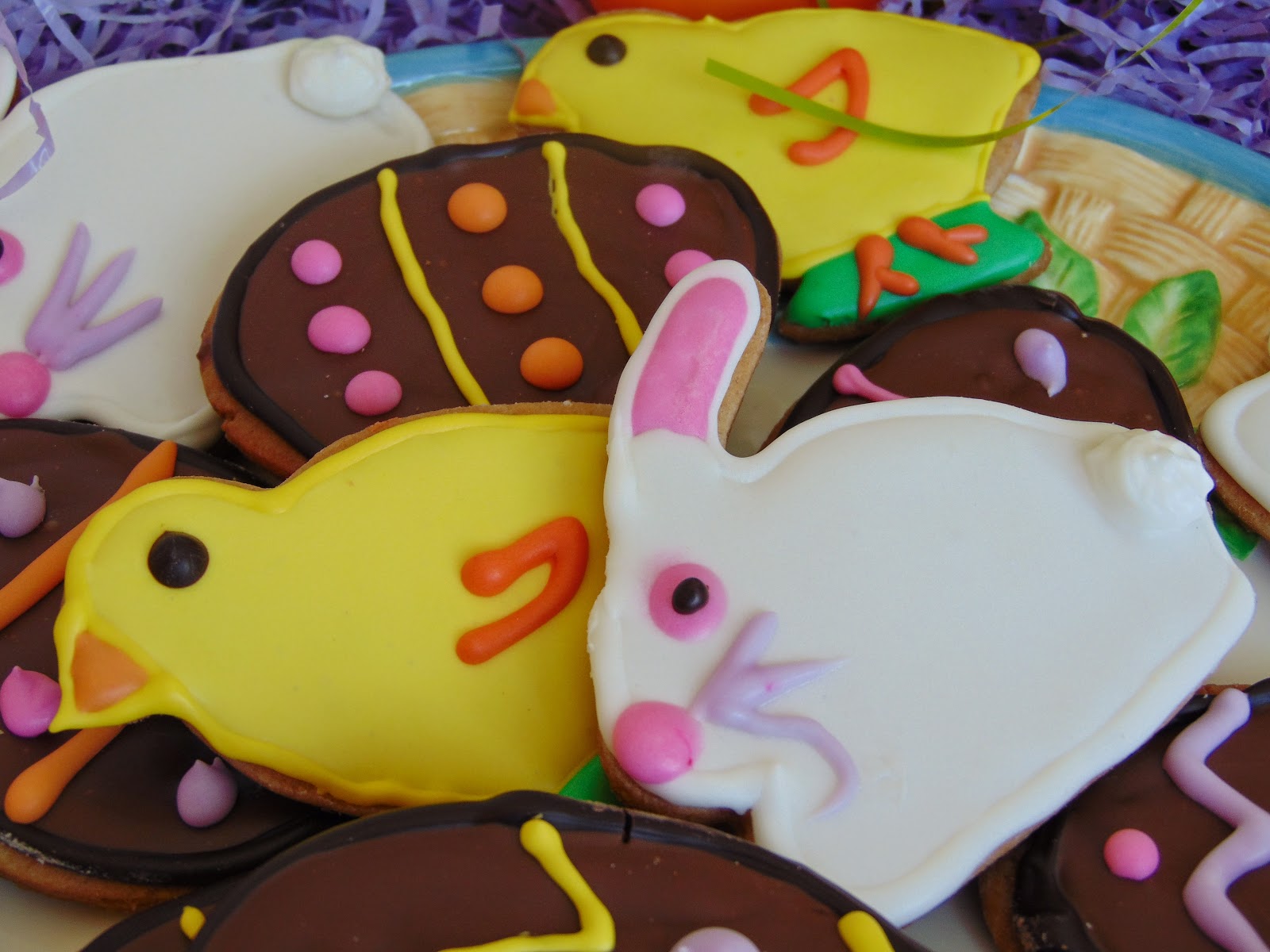 Peanut Butter Sugar Cookies Decorated for Easter
