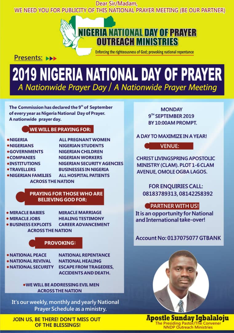 2019 Nigeria National Day Of Prayer