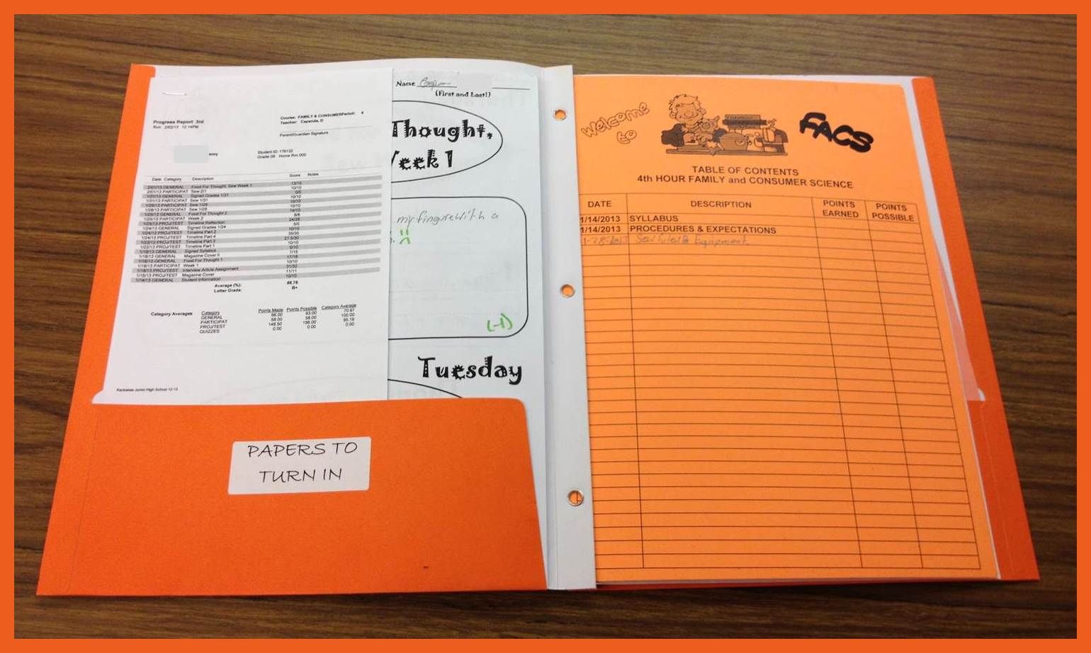 FACS Classroom Ideas Folders vs Binders