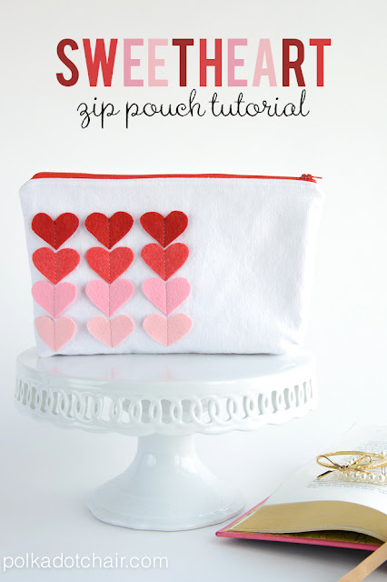 Sweetheart Zip Pouch Tutorial by Melissa Mortenson