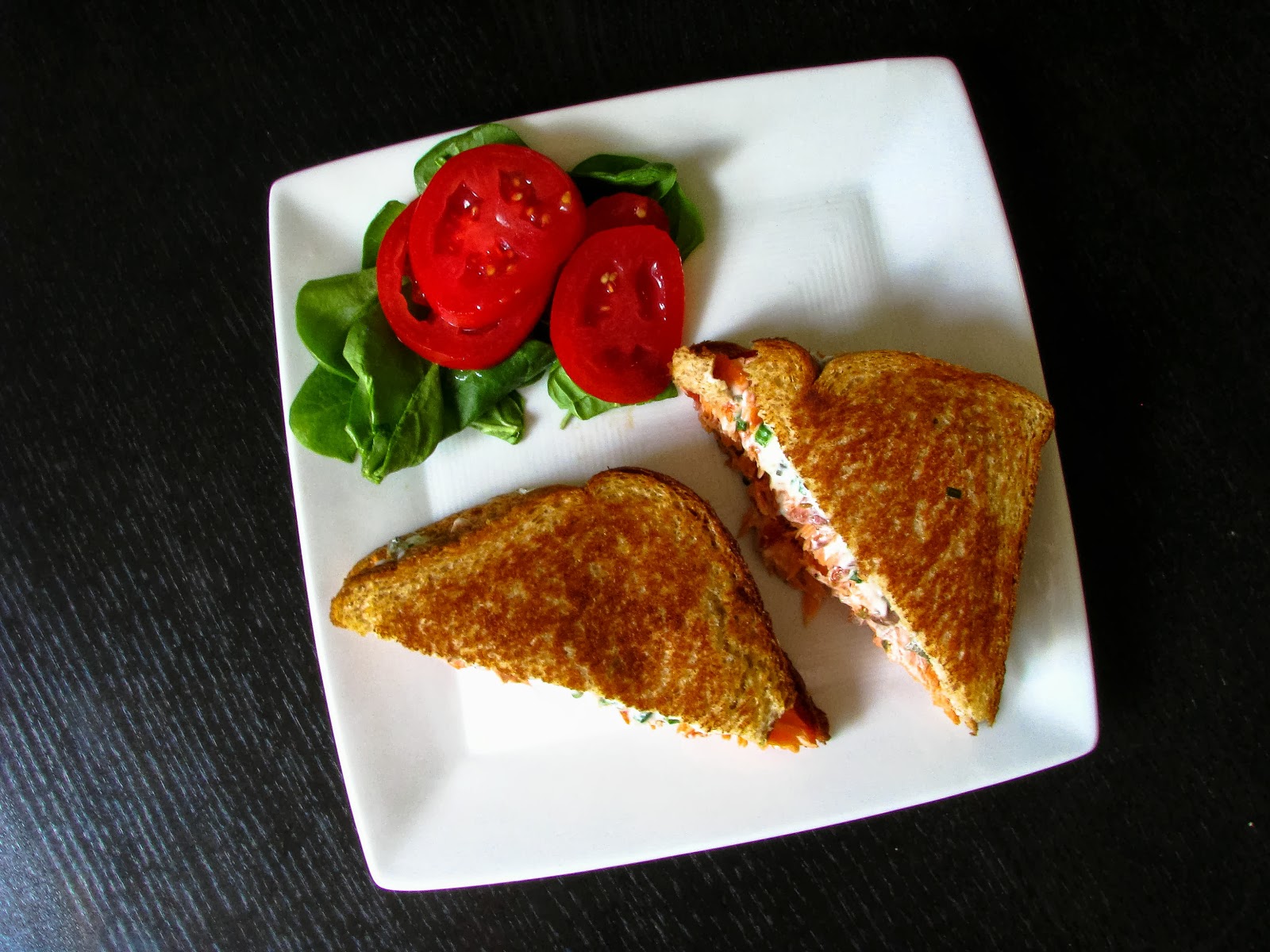two foodies & a pup Grilled Salmon Cream Cheese Sandwich