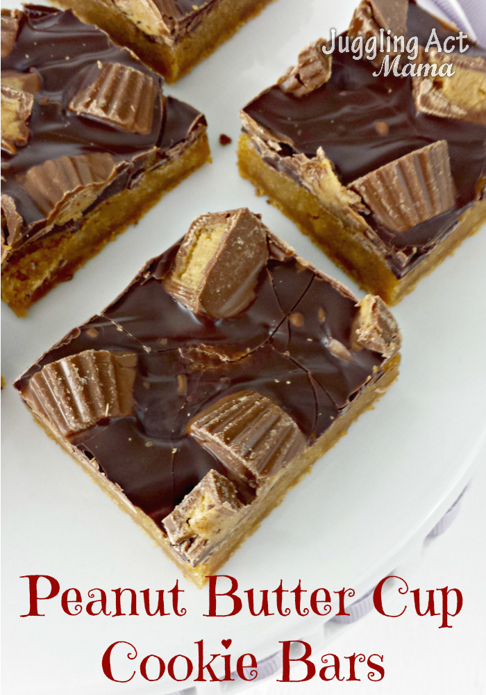 If you love peanut butter and chocolate, you'll love this mouth watering peanut butter cup cookie bars recipe!  #semihomemade #peanutbutter #chocolate