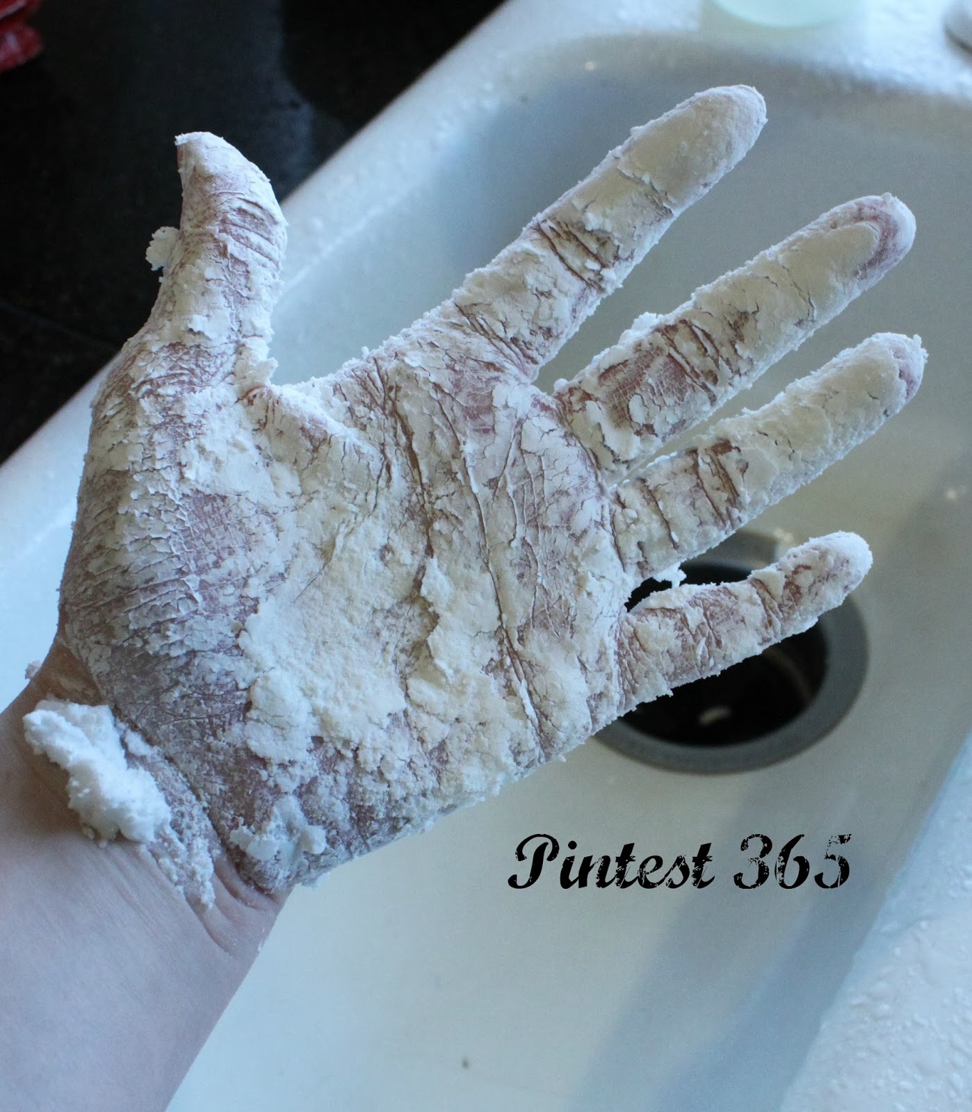 Pintest 365. Day 43 Shaving Cream + Corn Starch Foam Dough (fail).