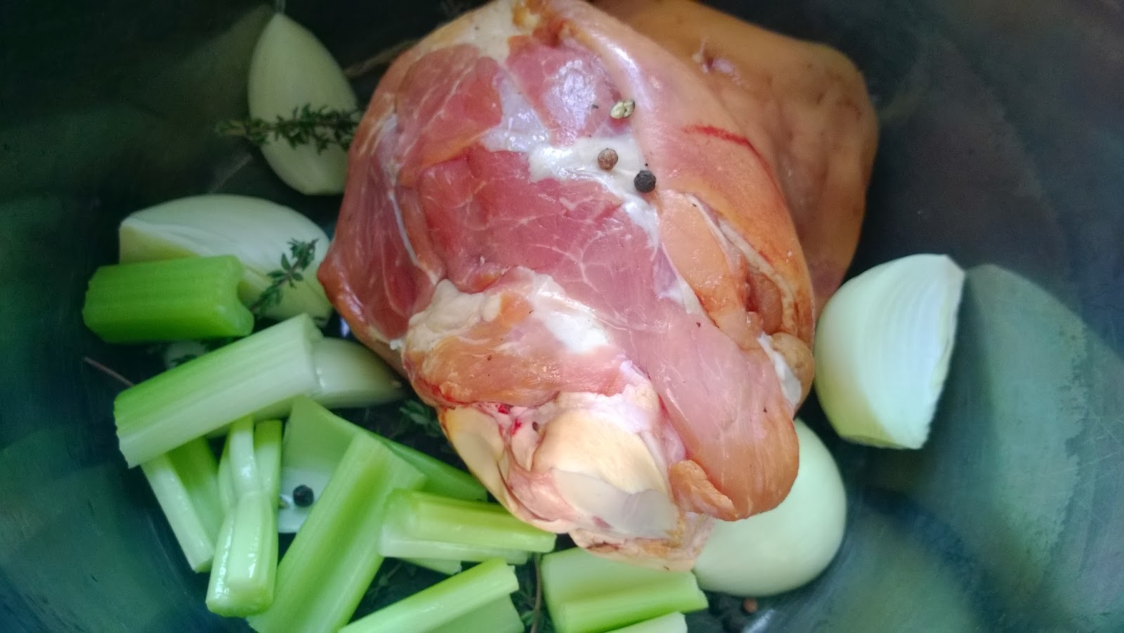 Food Urchin Smoked Ham Hock and Parsley Sauce