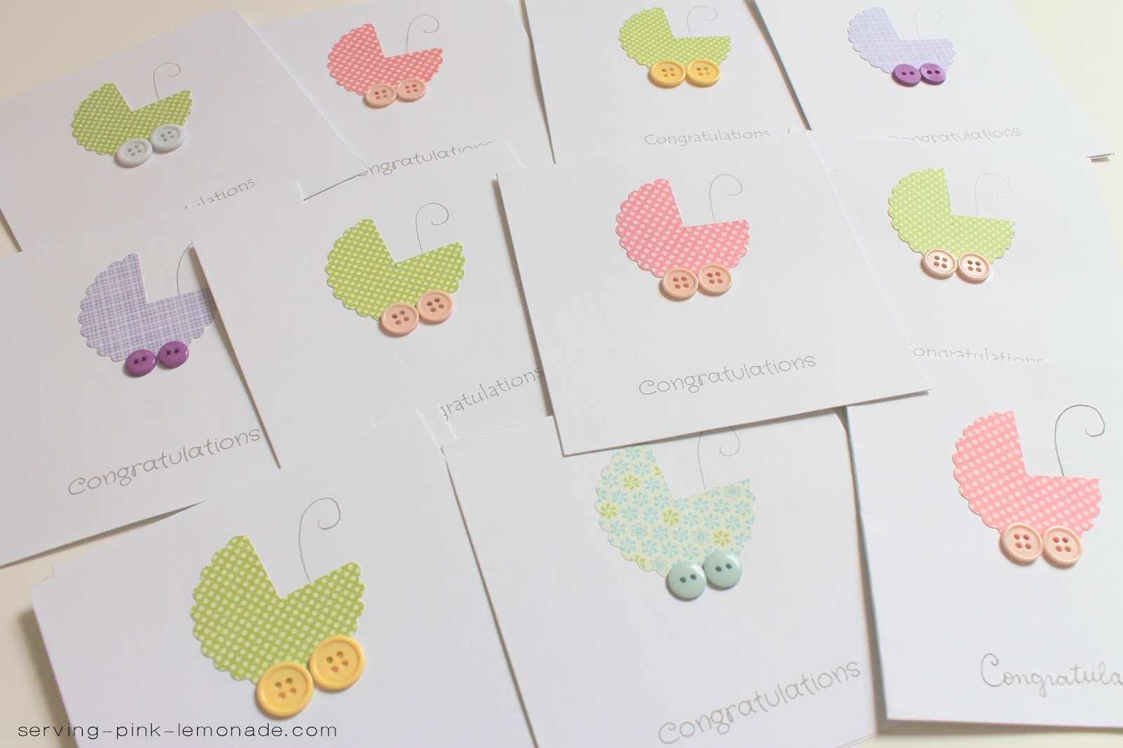 Serving Pink Lemonade Simple Baby Shower Cards