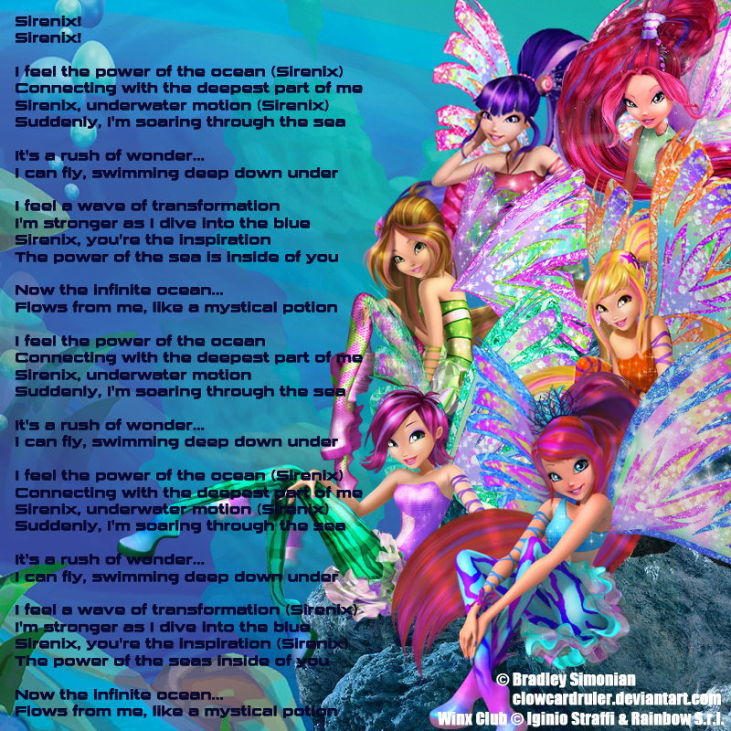 Nuevas imagenes de las letras del harmonix y sirenix en ingles Winx