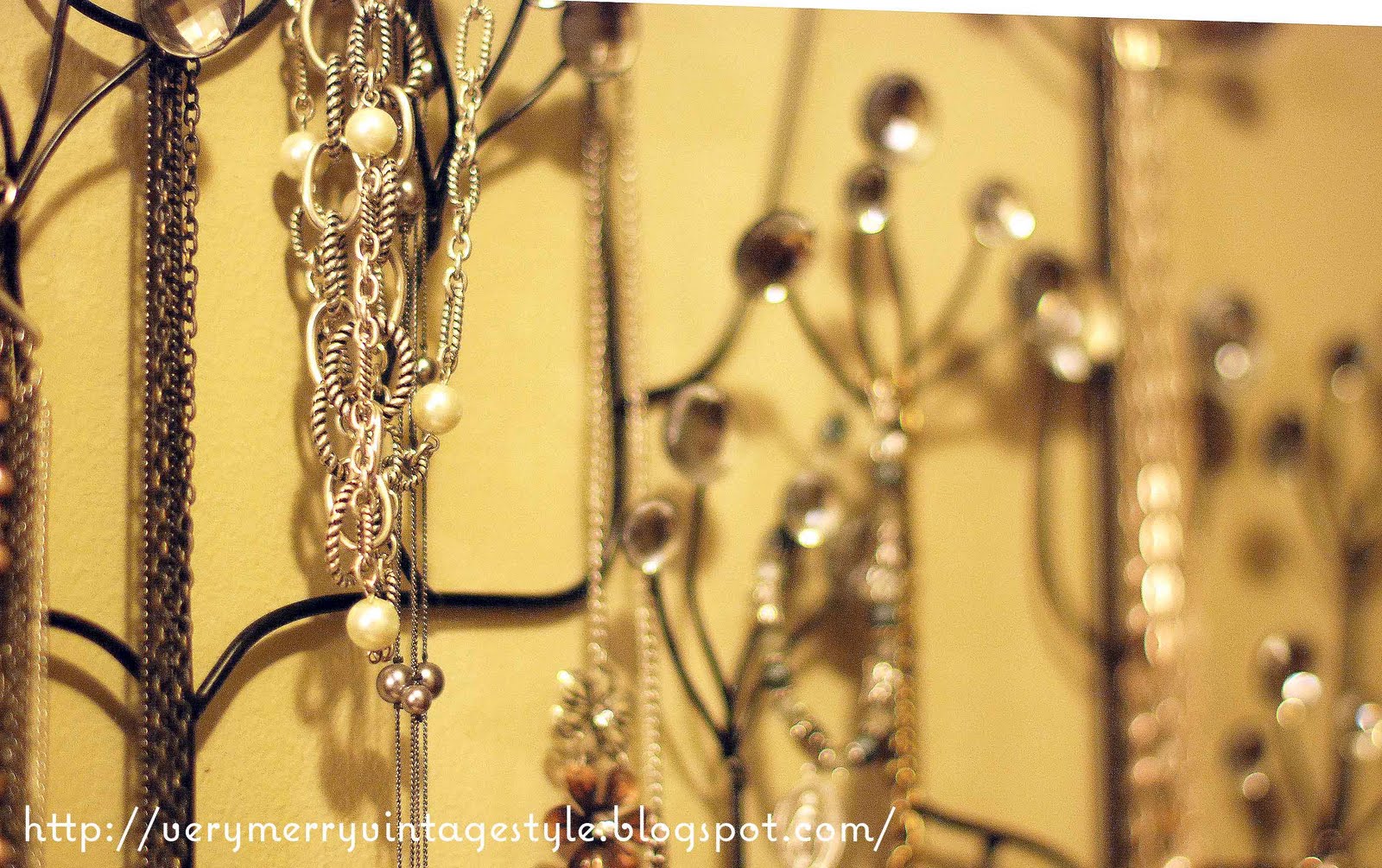 Very Merry Vintage Syle HomeGoods Wall Art turned Jewelry Tree {Sparkles}