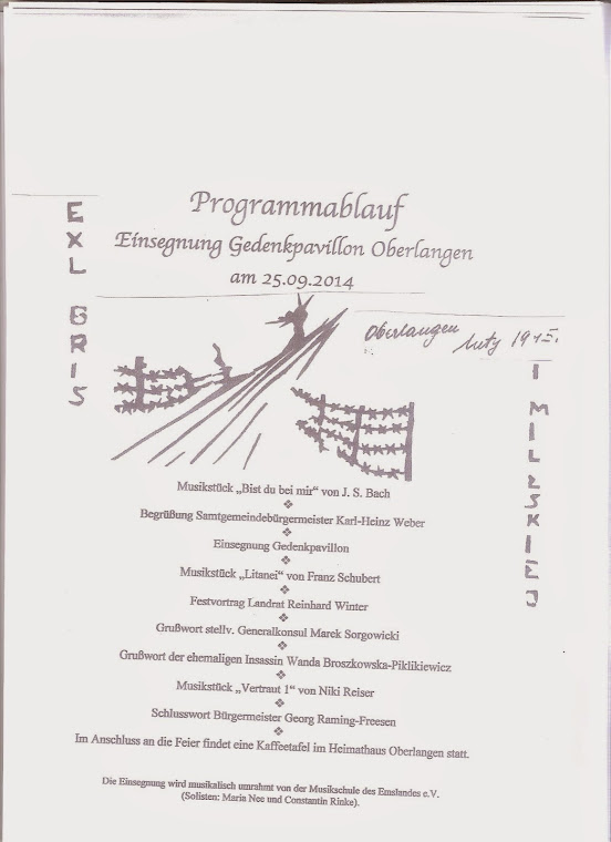 Program  poswiecenia Gedenkpavillon Oberlangen