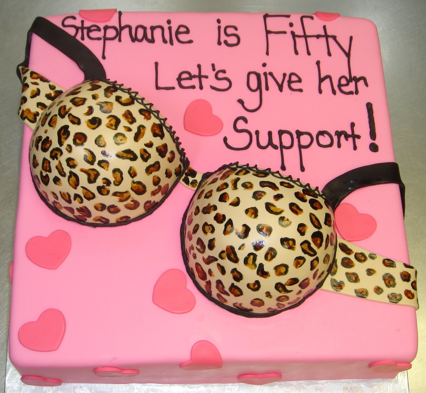really cool birthday cakes  print sexy bra 50th birthday cake with pink base cake and hearts