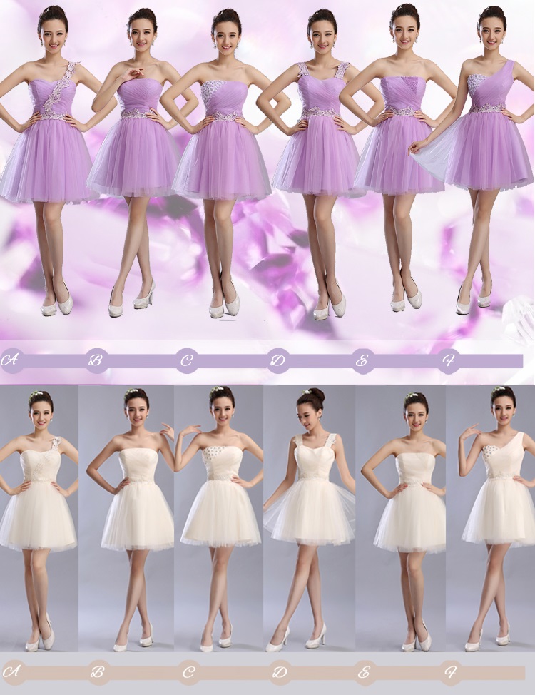 6-Design Floral Crochet Band Bridesmaids Midi Dress