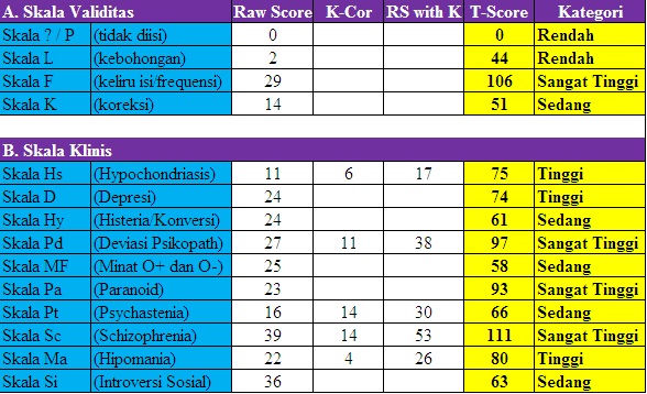 Software Koreksi MMPI (Minnesota Multiphasic Personality