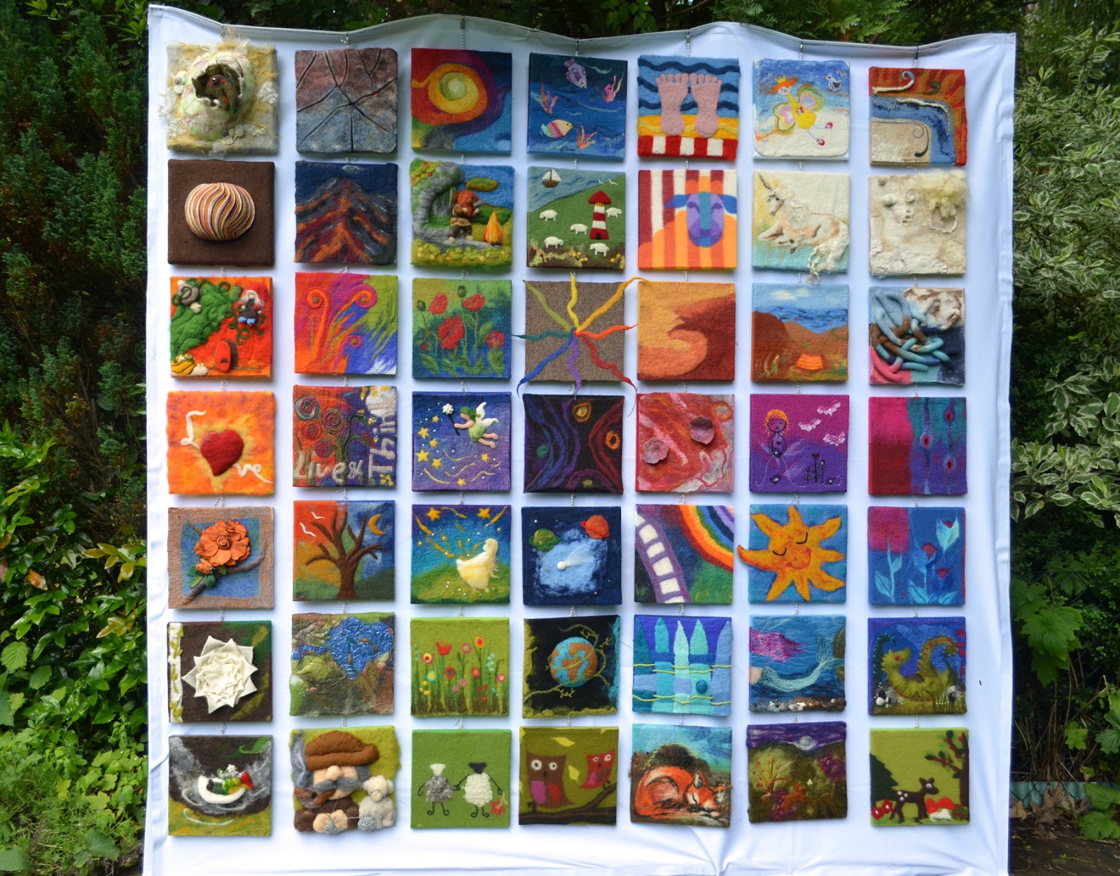 Im Filzfieber - Gemeinschaftsbild, Gruppen-Filzprojekte: FilzImQuadrat