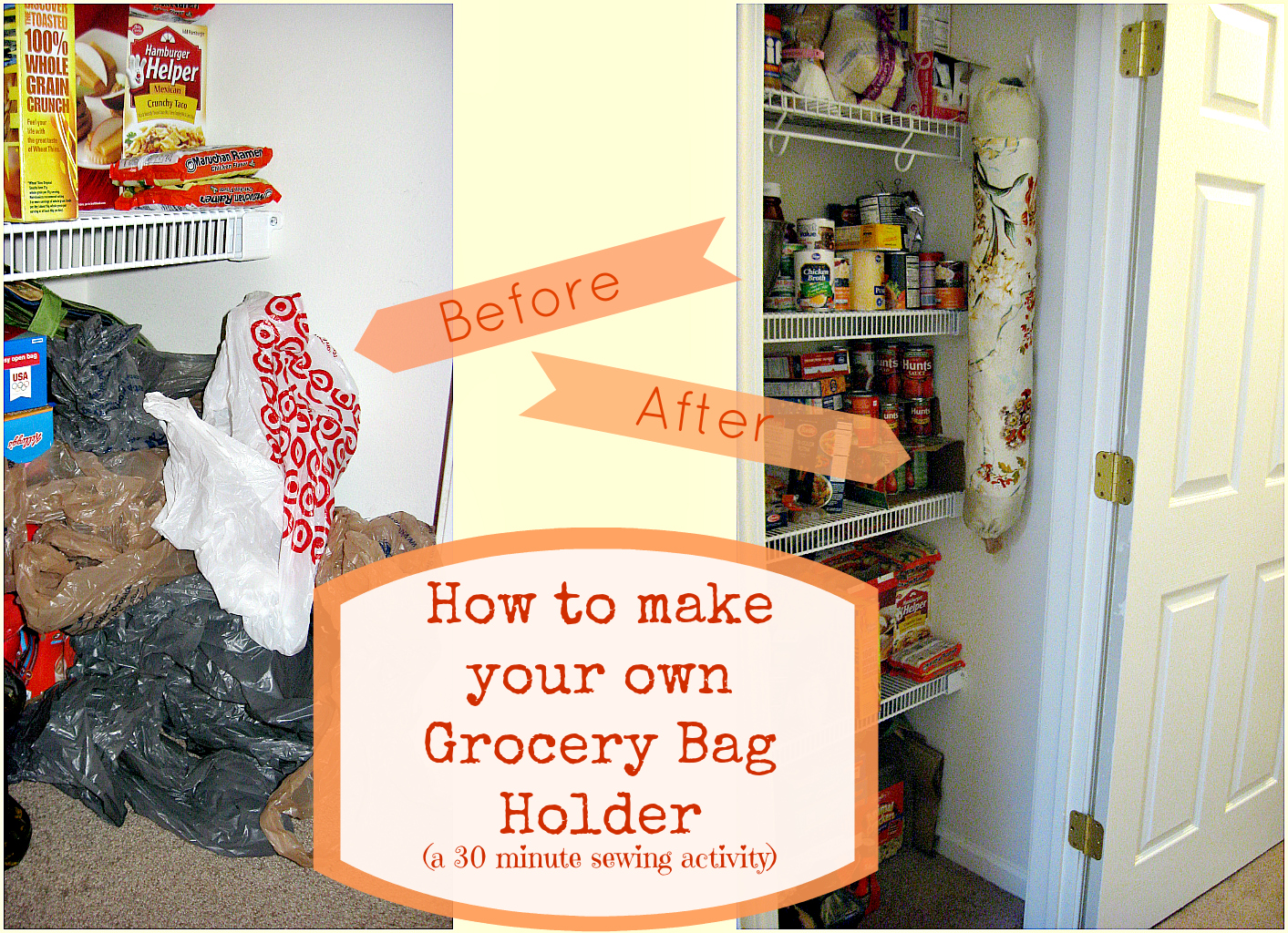Freshly Completed How to Make your Own Grocery Bag Holder