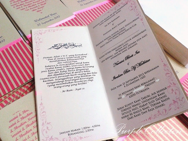 Kad Kahwin Pink Heart, Wedding card, pink heart card, pink stripes card, wedding invitation, malay wedding cards, hearts with words