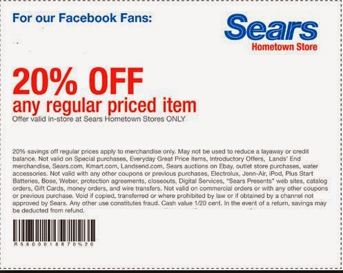 Sears 20 Off Coupon Printable