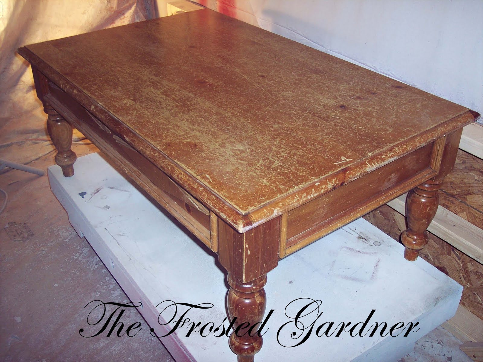 The Frosted Gardner The Petersen Coffee Table Custom Refinish Before