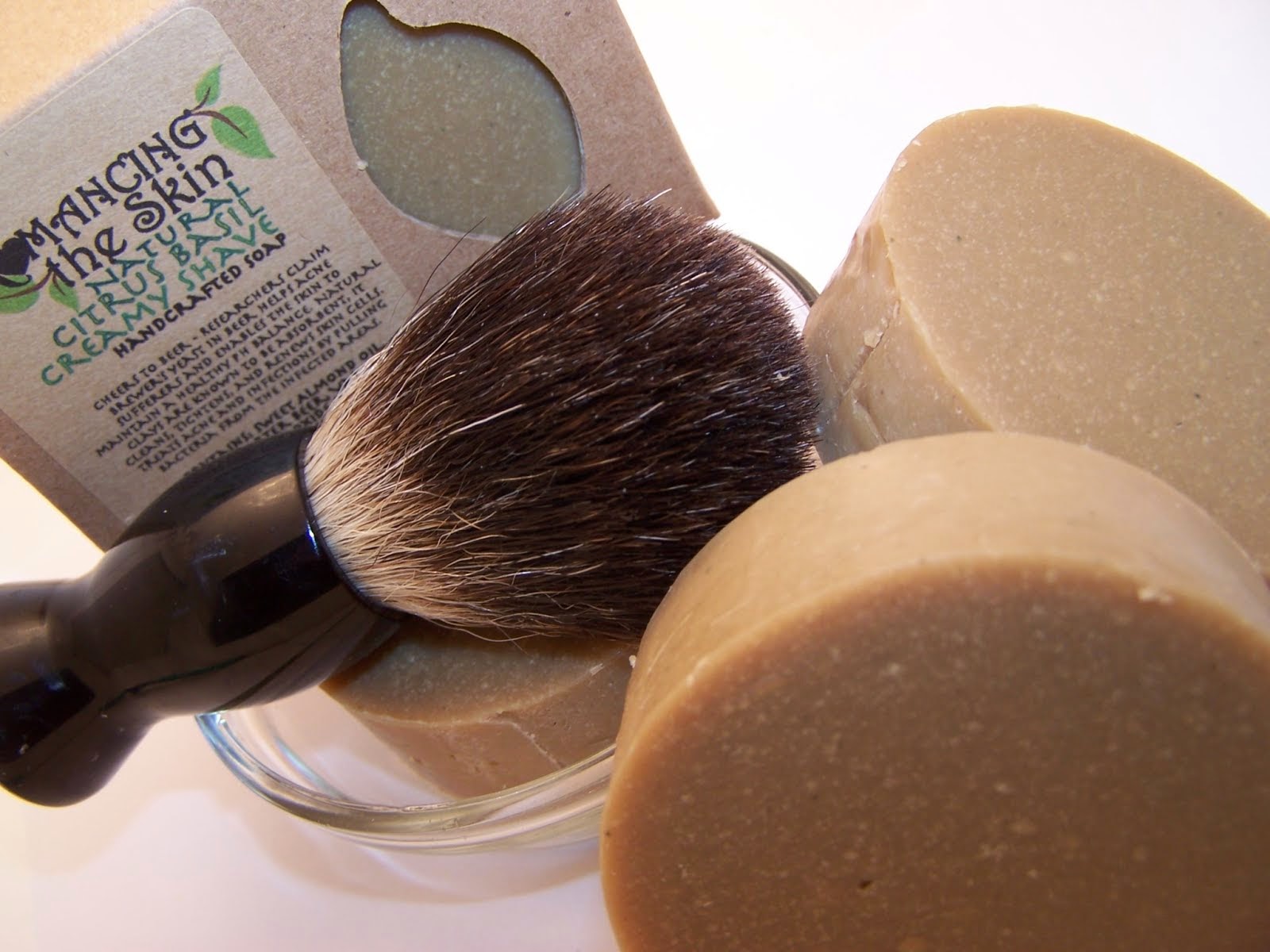 Natural Citrus Basil Creamy Black & Tan Shave Soap