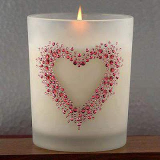 beautiful heart design on candle