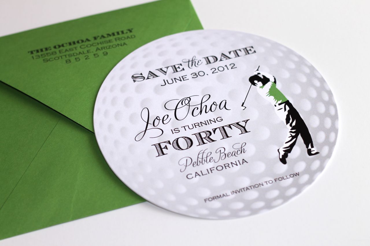 Embellished Paperie 40th Birthday Golf Themed Invitations