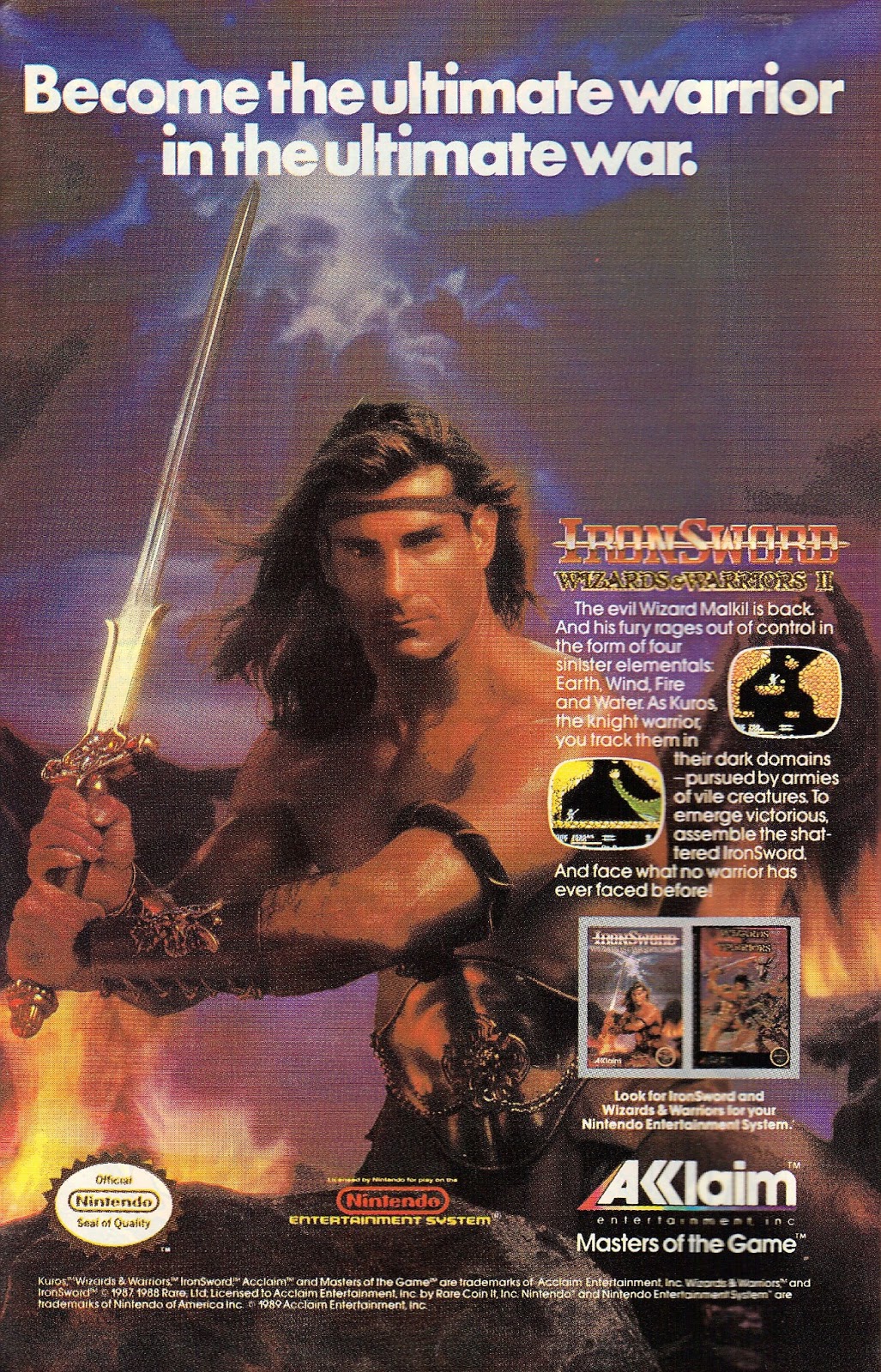 Shilling Epilepsy to MouthBreathers "Ironsword", NES, 1989.