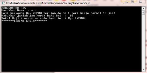 Membuat Program Hitung Gaji Dan Lembur Pada C