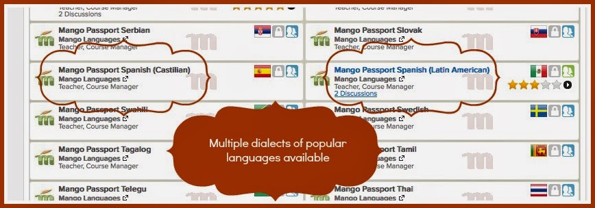 Mango Languages multiple language dialects available