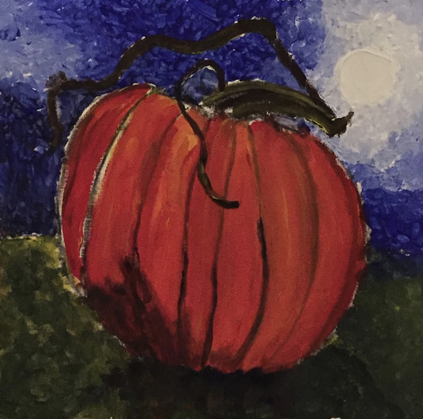 Doodlebug Dabblings painted pumpkins with 610 year olds