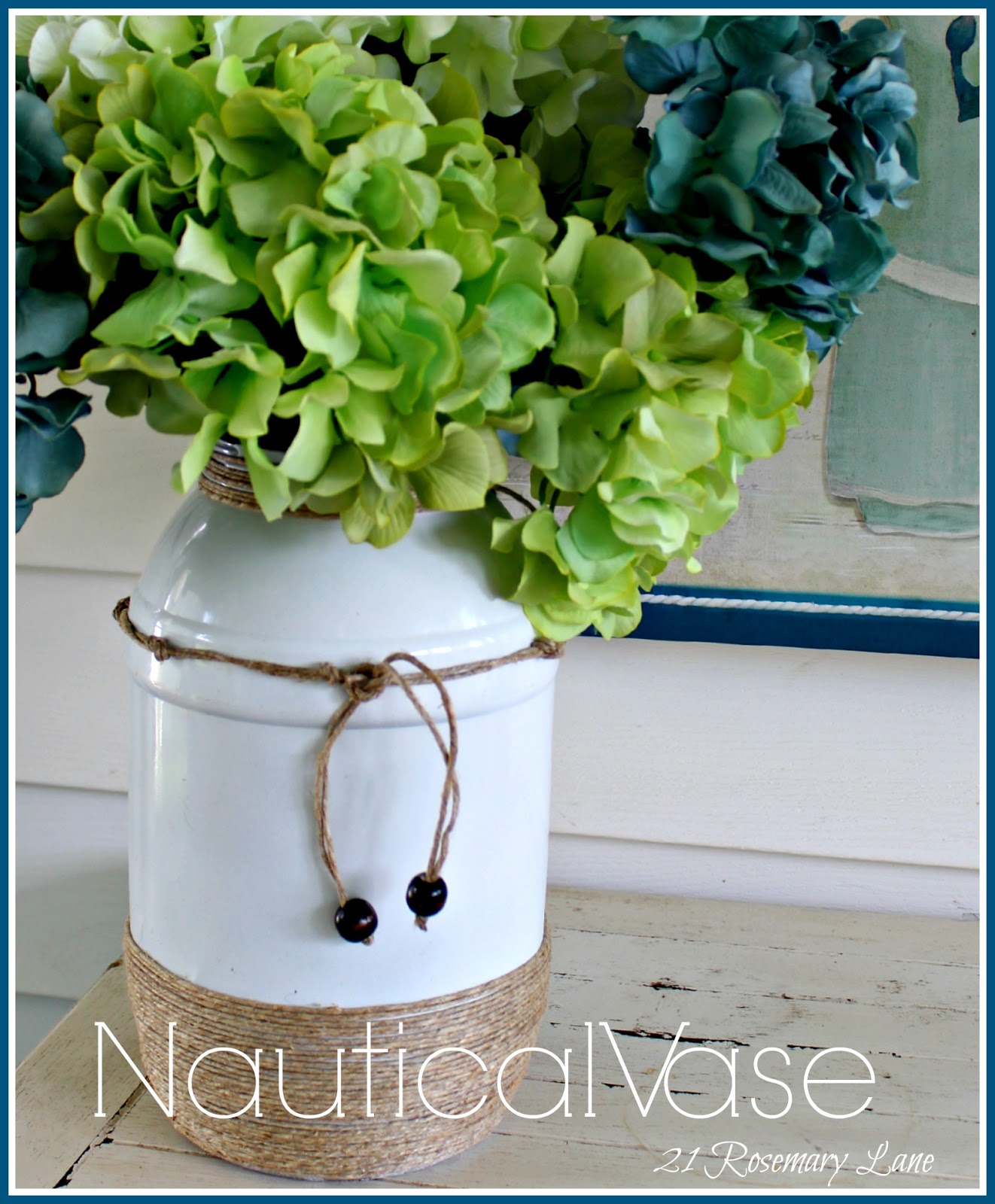 21 Rosemary Lane A Nautical Vase Made from a Plastic Pretzel Container