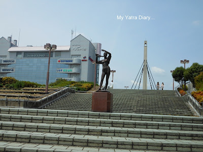 A statue at the entrance of Nara station in Japan