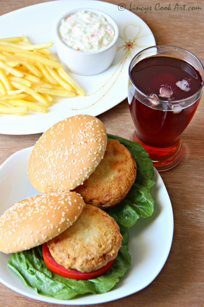 Chicken Patty Burger/ Breaded Chicken Burger Lincy's Cook Art