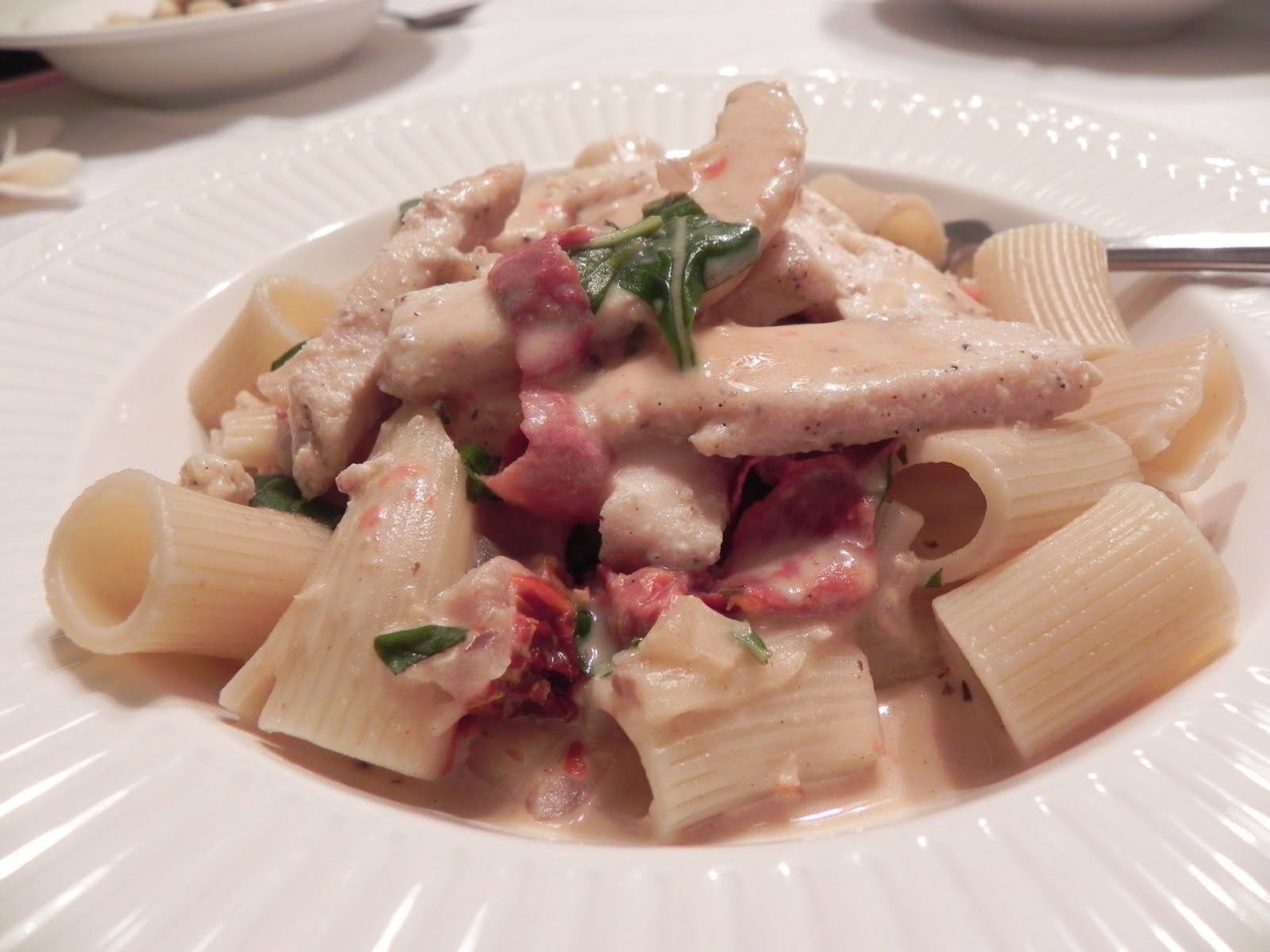 Gift of Simplicity Chicken & Rigatoni with ParmesanBasilSun Dried Tomato Cream Sauce