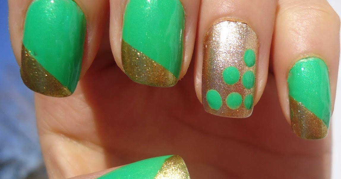 Green and Gold Nail Designs for St. Patrick's Day - wide 8