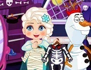 We are very close to Halloween day and nobody wants to miss the fun. Little Princess Elsa still has not decided what costume use, you can use the mummy costume or skeleton. While you want to choose which one to use some of the fun activities planned for the day party halloween, take care that Olaf discovers Elsa. Frozen Elsa Halloween Slacking