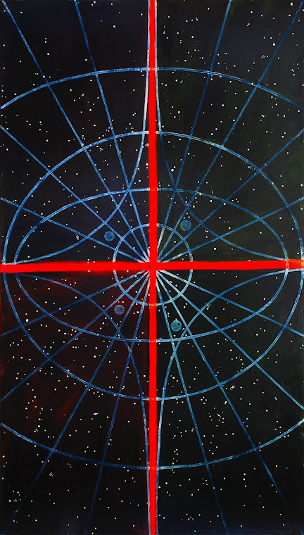 "Medicine Wheel No.4: Celestial Axis" Oil on wood panel 3.5 x 2 ft 2012