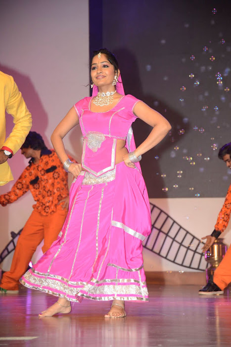 madhavi latha spicy in pink saree glamour  images