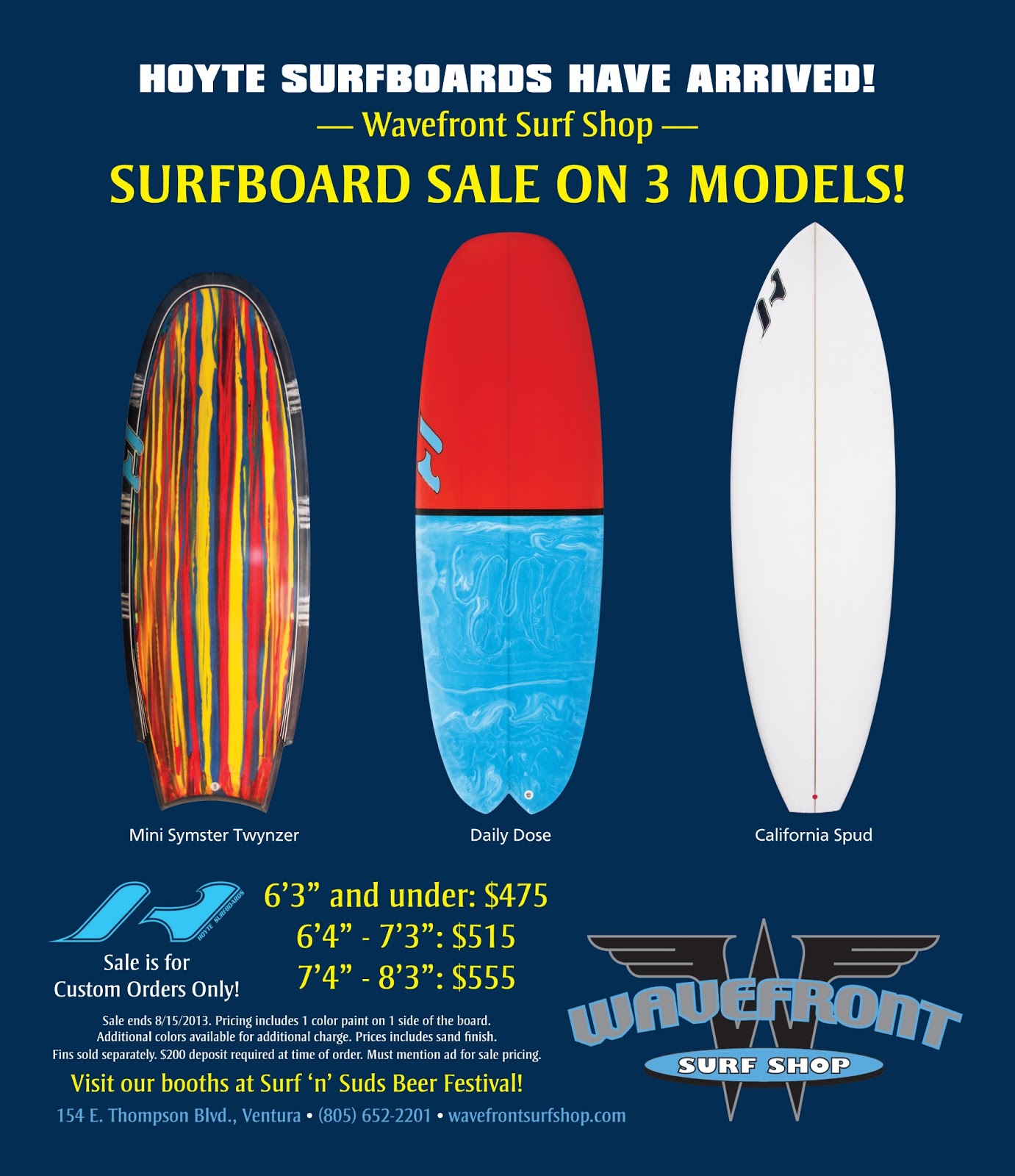 WaveFront Surf Shop Russell Hoyte surfboard sale
