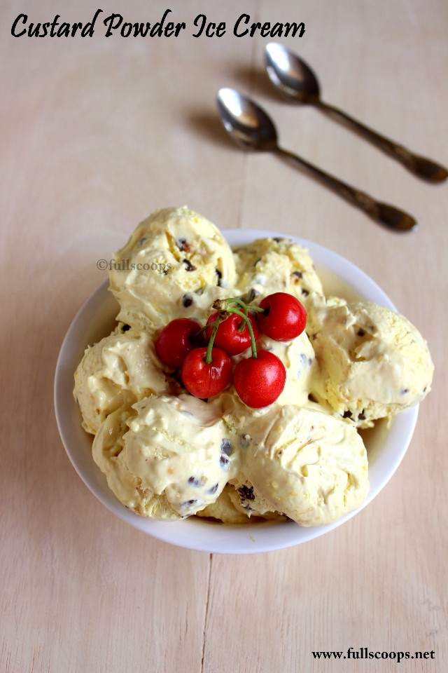 Custard Powder Ice Cream Easy Homemade Ice Cream Full Scoops A food blog with easy,simple