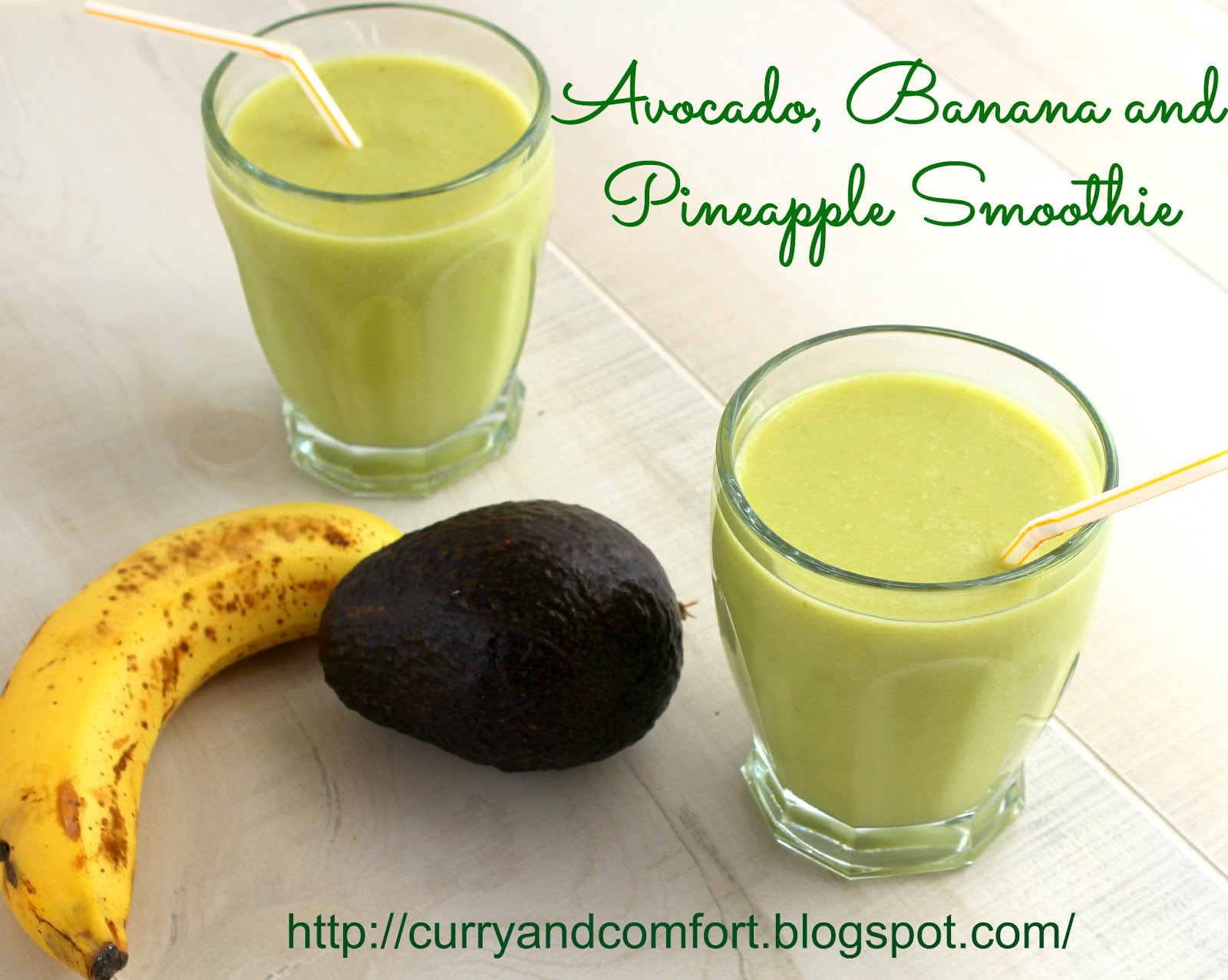 Kitchen Simmer Avocado, Banana and Pineapple Smoothie (Vegan)