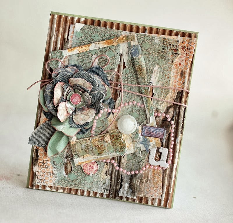 Donna Salazar Designs Girlie Mixed Media Card by Elena Olinevich GDT