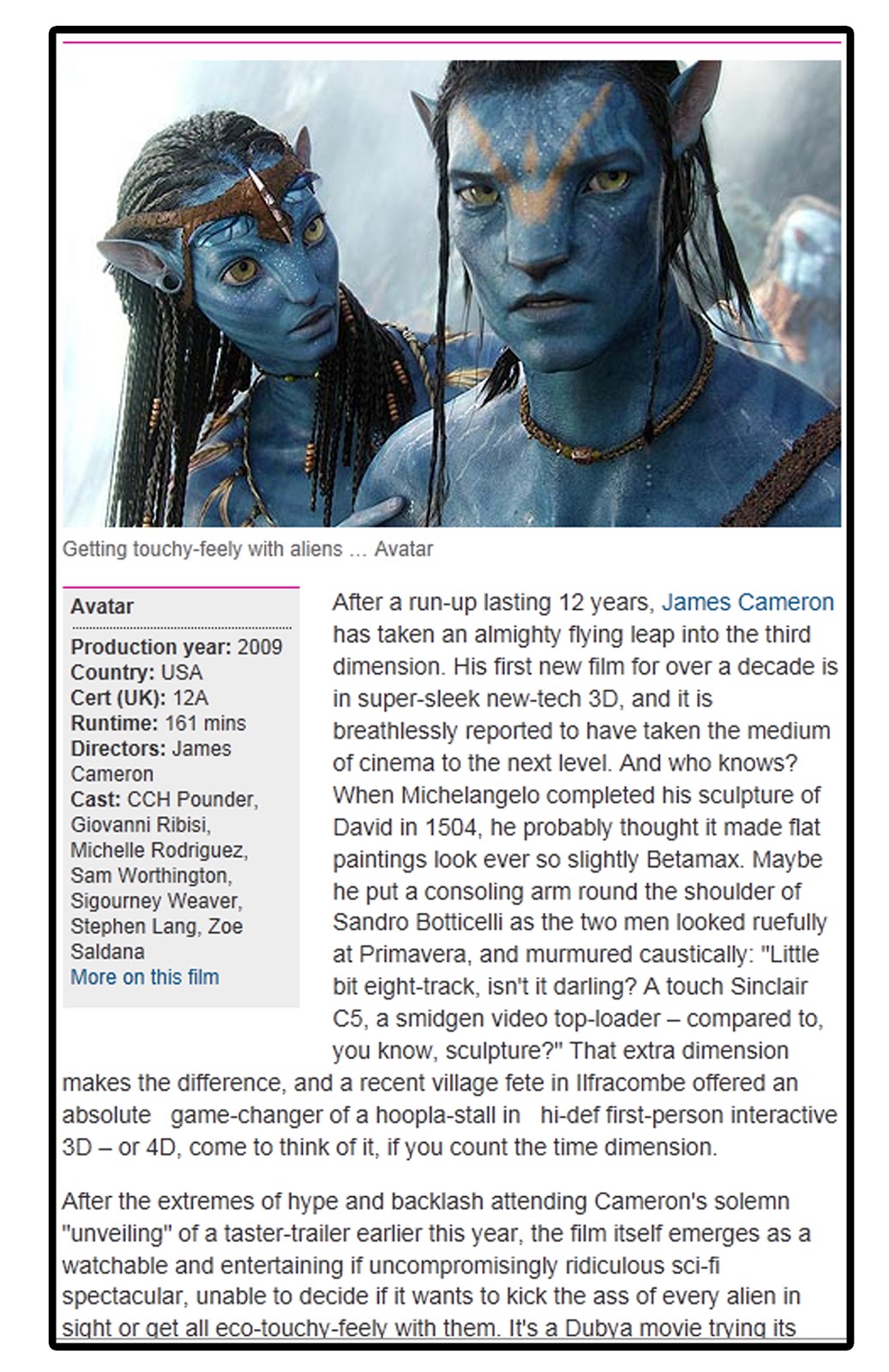 Denis' Blog: Avatar Film Review