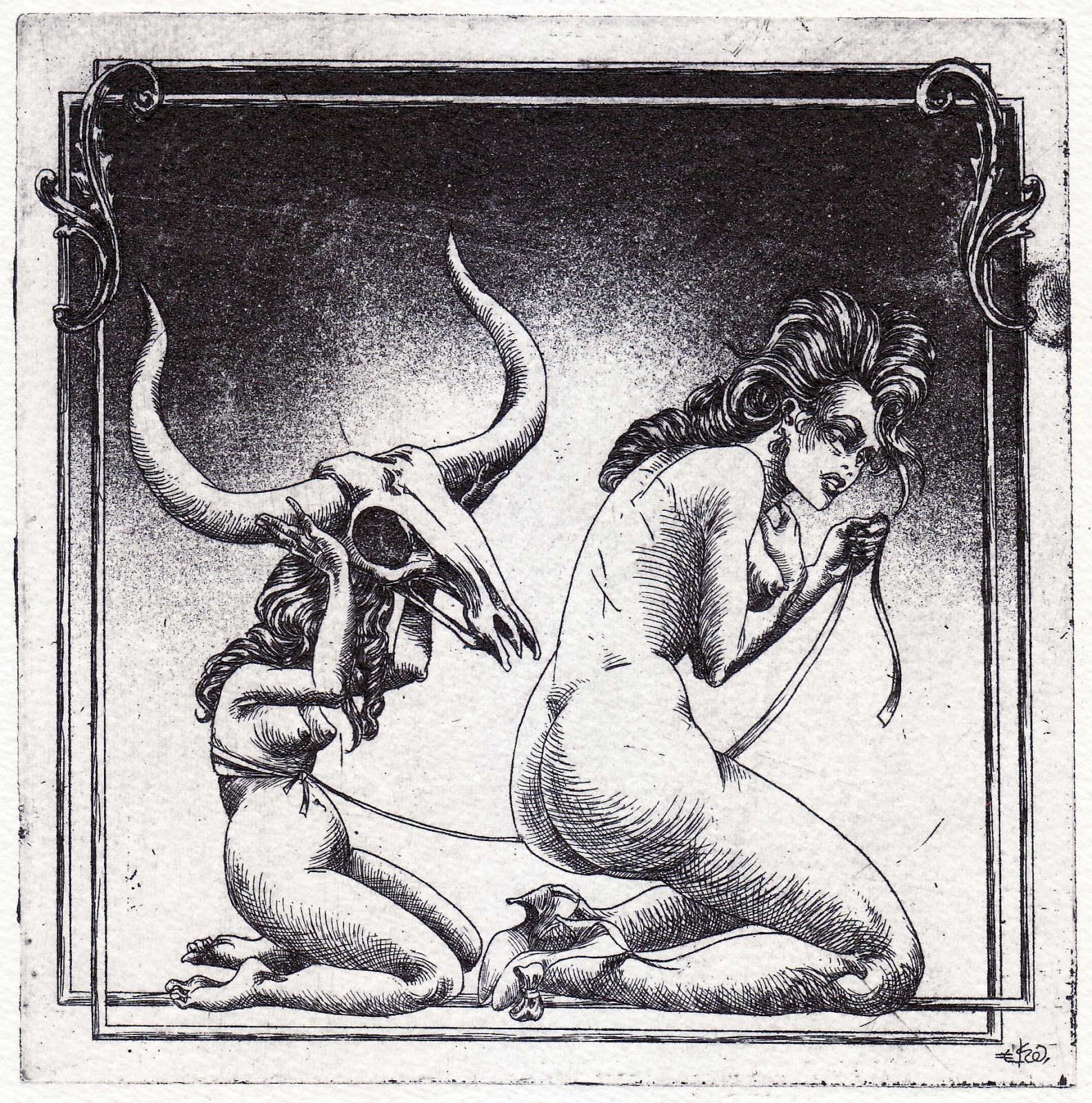 www.ekoartist.com: Eko-Ex-Libris-Ariadne-y-el-Minotauro