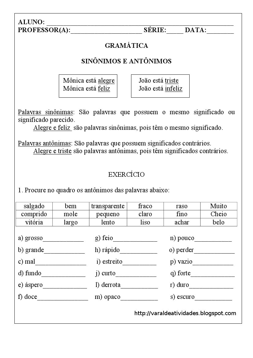 Sinônimos e antônomos: como usar