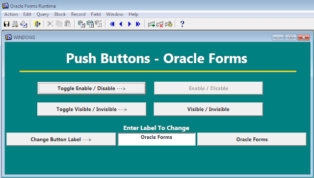 Push Buttons example for Oracle Forms